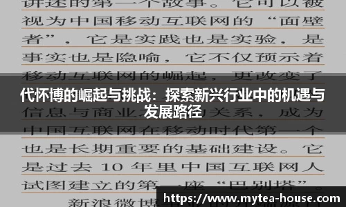 代怀博的崛起与挑战：探索新兴行业中的机遇与发展路径